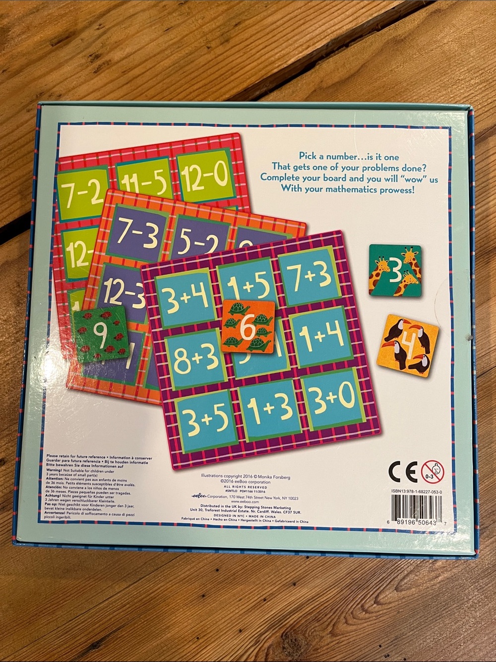 EEBOO Simple Math Loto Addition & Subtraction Learning Game - Picture 3 of 3